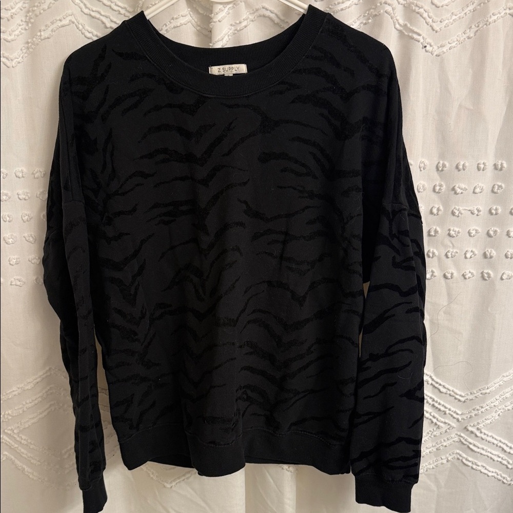 Excellent Zebra Black Patterned Women's Top - Small